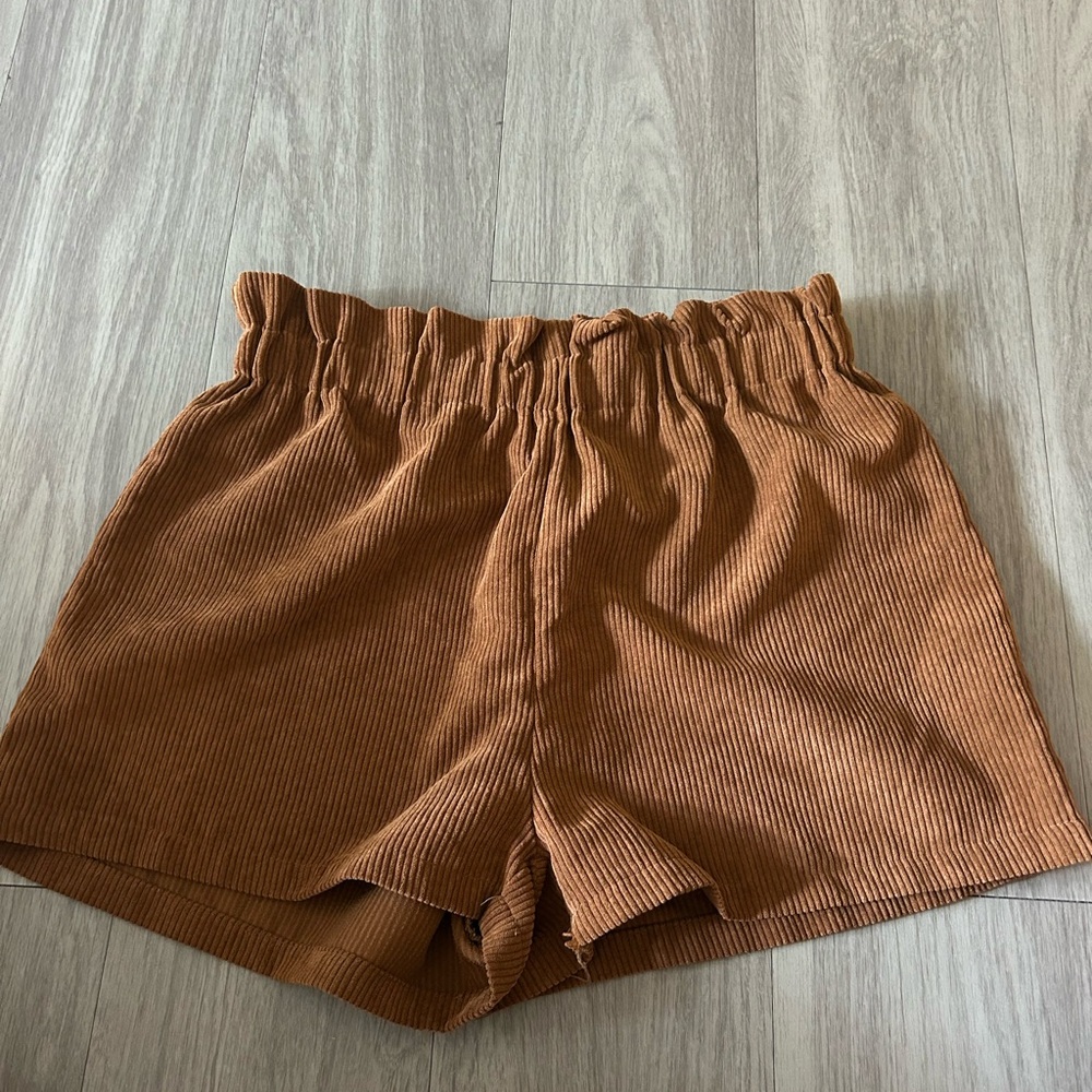 SHEIN High Waist Brown Corduroy Shorts